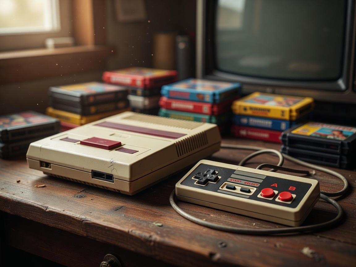 Retropelikonsoli ja peliohjain symboloimassa ajatonta pelattavuutta